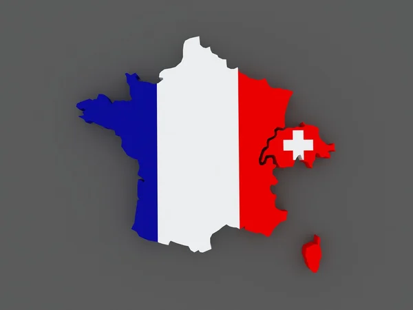 Francia y Suiza. mapa . —  Fotos de Stock