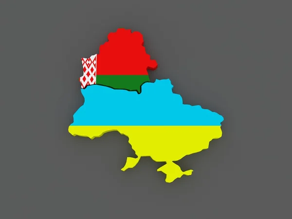 Bielorussia e Ucraina. mappa . — Foto Stock