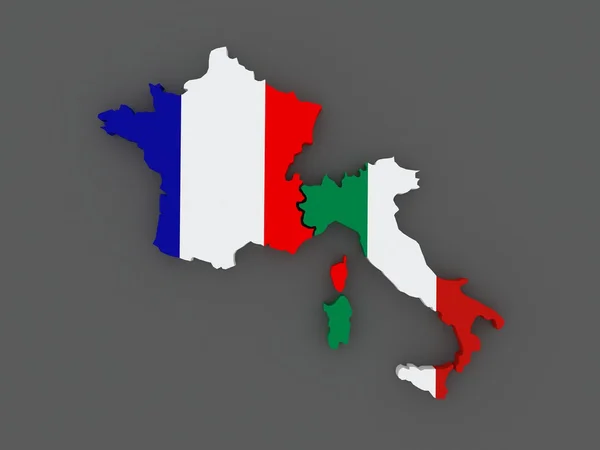 Франция и Италия. карта . — стоковое фото