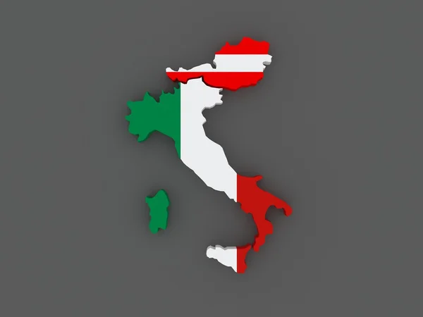 Austria i Włochy. Mapa. — Zdjęcie stockowe