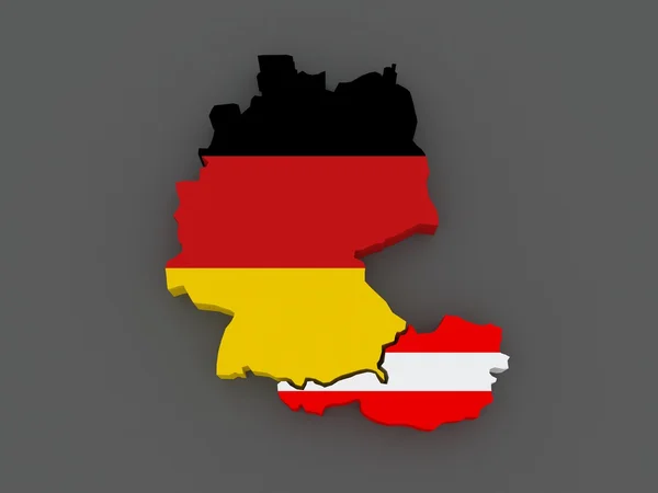 Almanya ve Avusturya. harita. — Stok fotoğraf