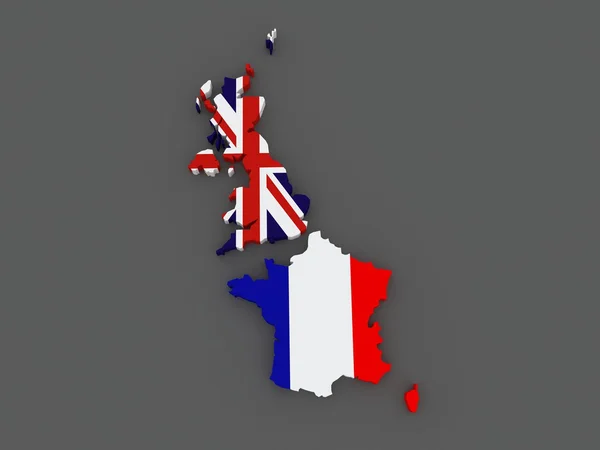 Britain and France. map. — Stock Photo, Image