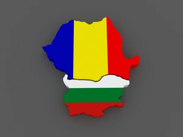 罗马尼亚和保加利亚。地图. — 图库照片