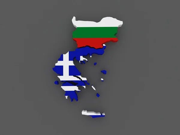 Bulgaria and Greece. map. — Stock Photo, Image
