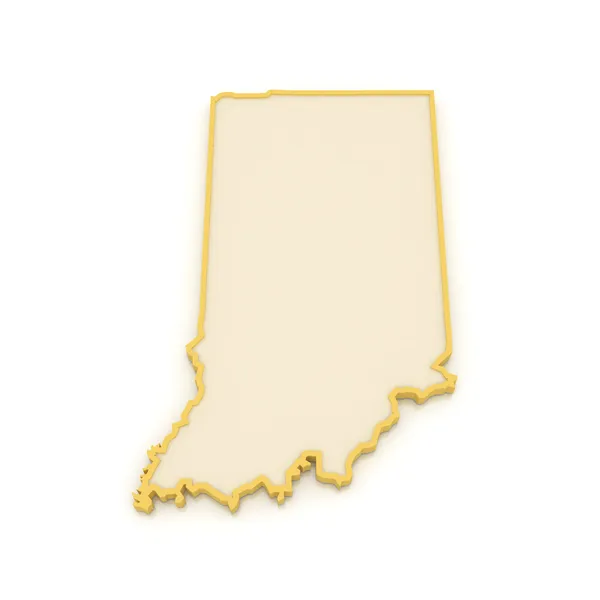 Carte tridimensionnelle de l'Indiana. États-Unis . — Photo