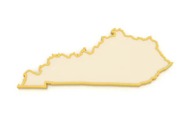 Трехмерная карта Кентукки. США . — стоковое фото
