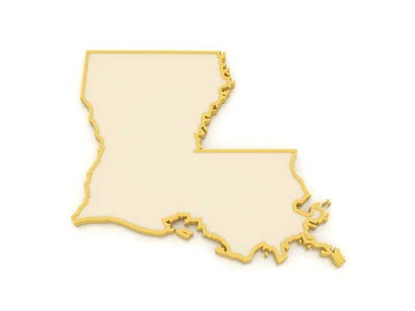Mapa tridimensional de Louisiana. Estados Unidos . —  Fotos de Stock