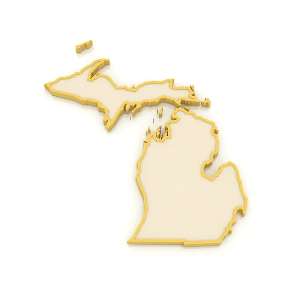 Three-dimensional map of Michigan. USA. — Stock Photo, Image