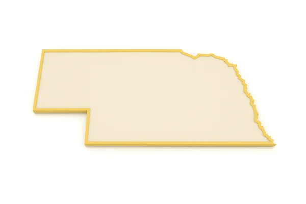 Three-dimensional map of Nebraska. USA. — Stock Photo, Image