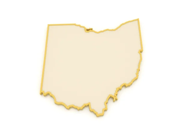 Three-dimensional map of Ohio. USA. — Stock Photo, Image