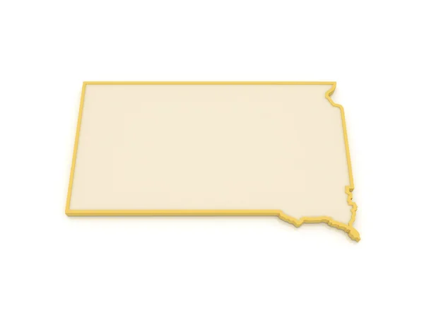 Three-dimensional map of South Dakota. USA. — Stock Photo, Image