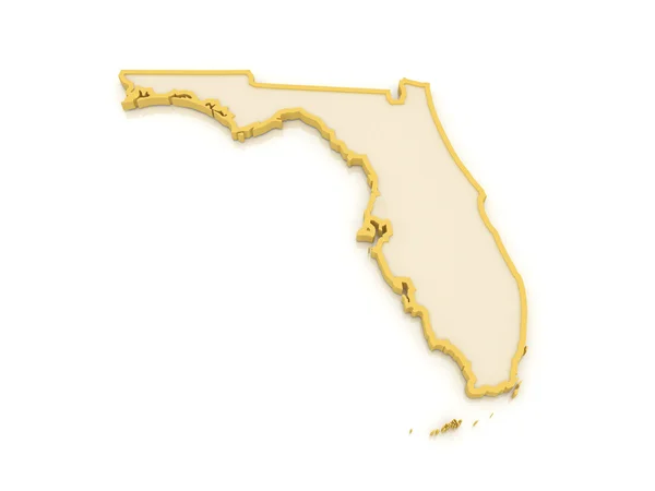 Three-dimensional map of Florida. USA. — Stock Photo, Image