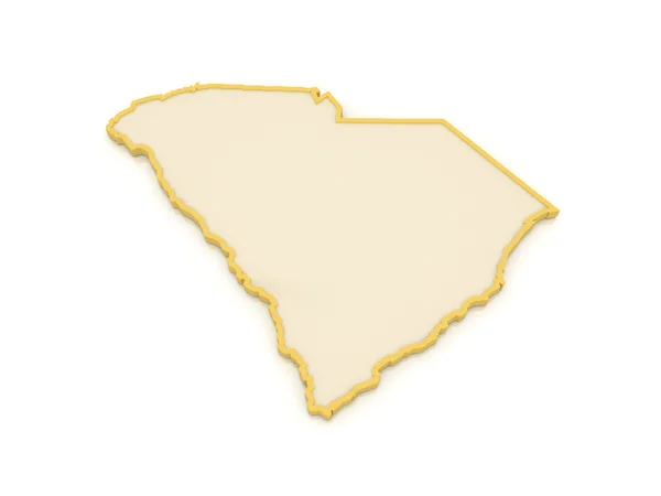 Mappa tridimensionale della Carolina del Sud. Stati Uniti . — Foto Stock