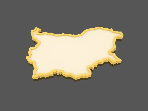 保加利亚的三维地图. — 图库照片