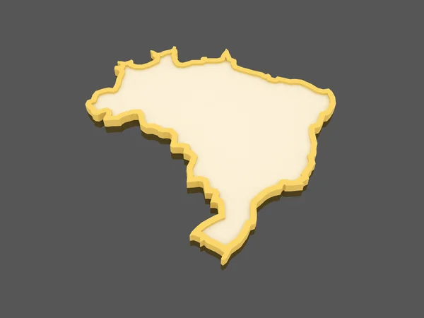 Carte tridimensionnelle du Brésil . — Photo