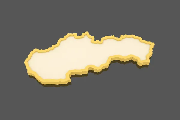斯洛伐克的三维地图. — 图库照片