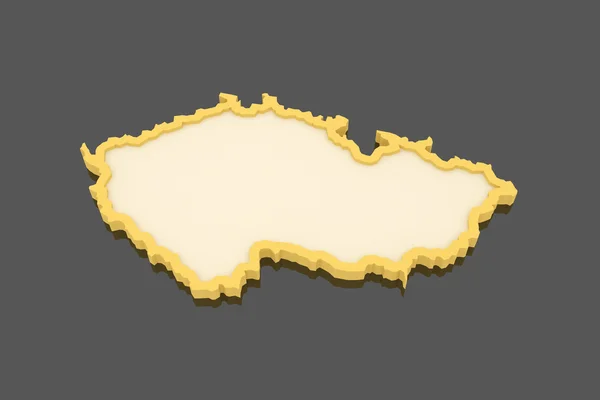 Three-dimensional map of Czech Republic. — Stock Photo, Image