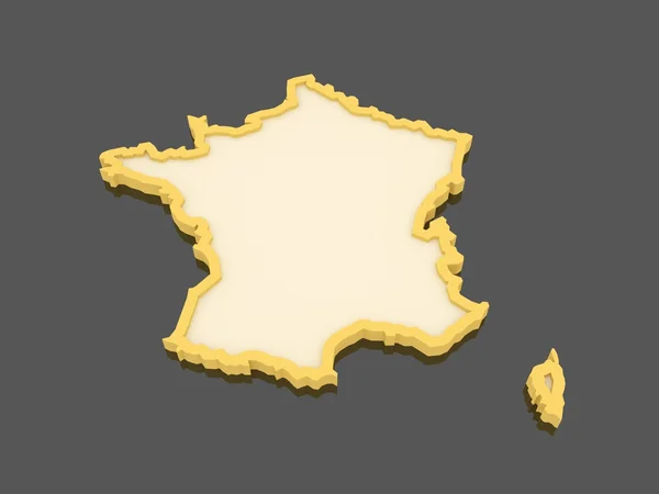 Mapa tridimensional de Francia . —  Fotos de Stock
