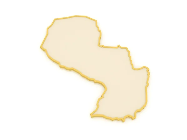 Paraguay Haritası. — Stok fotoğraf