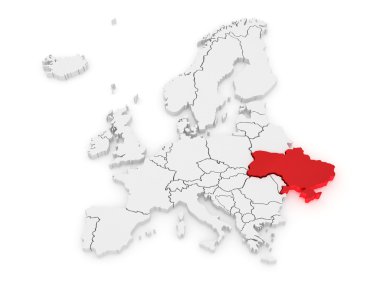 Avrupa ve Ukrayna Haritası.