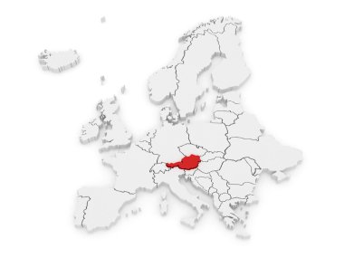 Avrupa ve Avusturya Haritası.