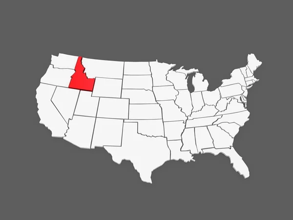 Mapa tridimensional de Idaho. Estados Unidos . — Foto de Stock