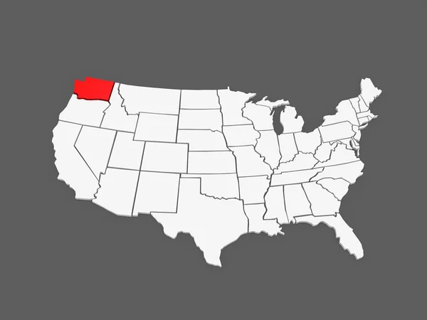 Dreidimensionale Karte von Washington. USA. — Stockfoto