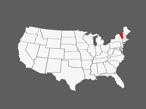 Mapa tridimensional de Vermont. Estados Unidos . — Fotografia de Stock