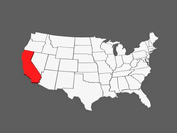 Three-dimensional map of California. USA. — Stock Photo, Image