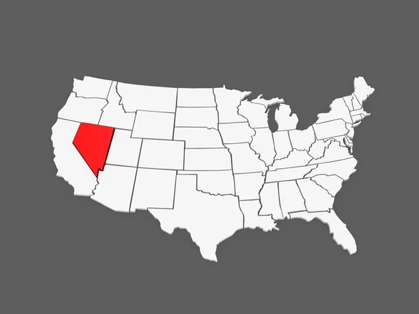 Mapa tridimensional de Nevada. Estados Unidos . — Fotografia de Stock