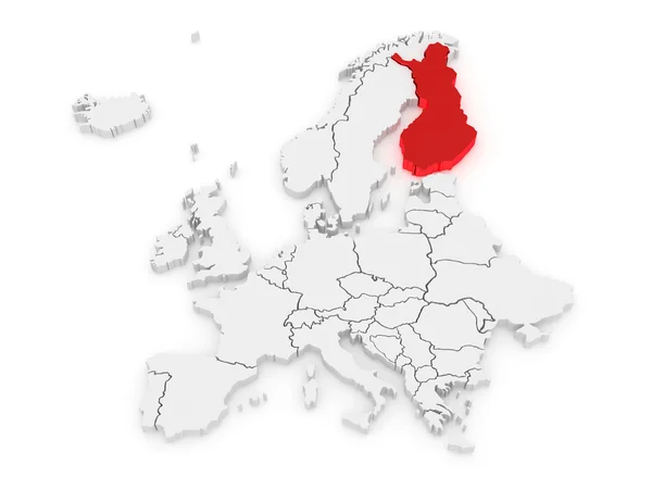 Karte von Europa und Finnland. — Stockfoto
