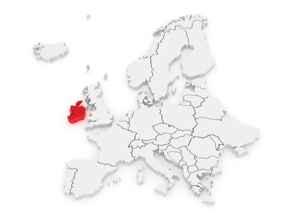 Mapa de Europa e Irlanda . — Foto de Stock