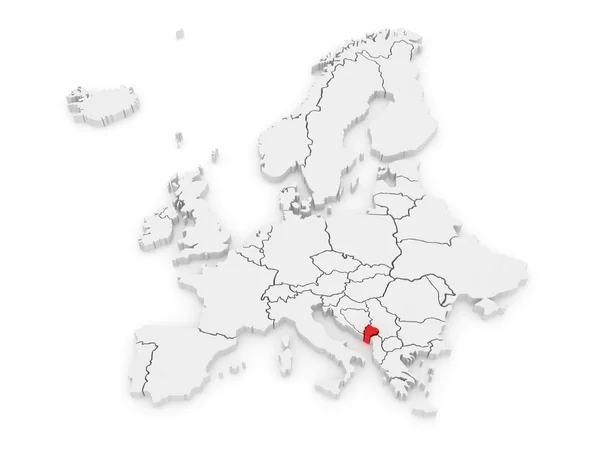 Karte von Europa und Montenegro. — Stockfoto