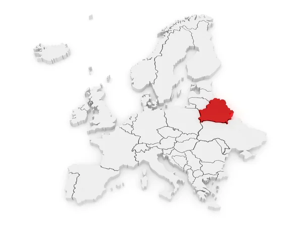 Mapa da Europa e a Bielorrússia . — Fotografia de Stock
