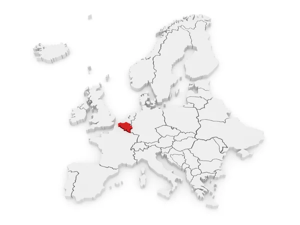 Map of Europe and Belgium. — Stock Photo, Image