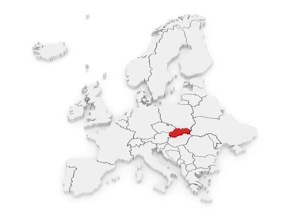 Mapa Europy i czech. — Zdjęcie stockowe