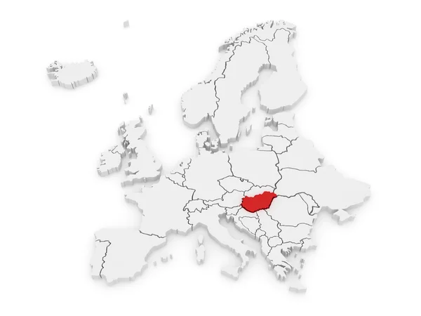 Mappa dell'Europa e dell'Ungheria . — Foto Stock