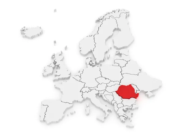Karta över Europa och Rumänien. — Stockfoto