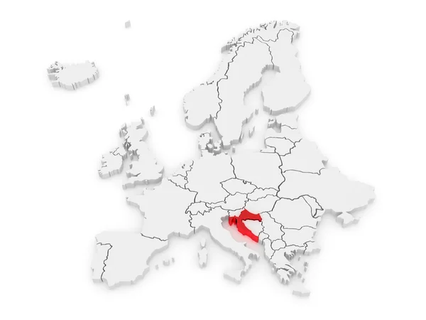 Mapa de Europa y Croacia . — Foto de Stock