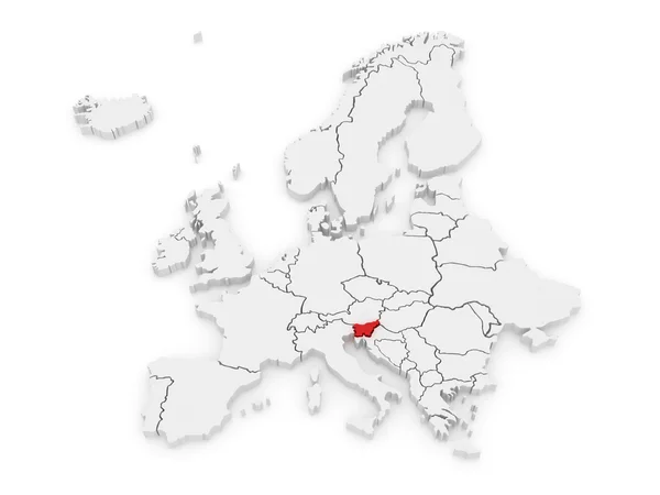 Map of Europe and Slovenia. — Stock Photo, Image