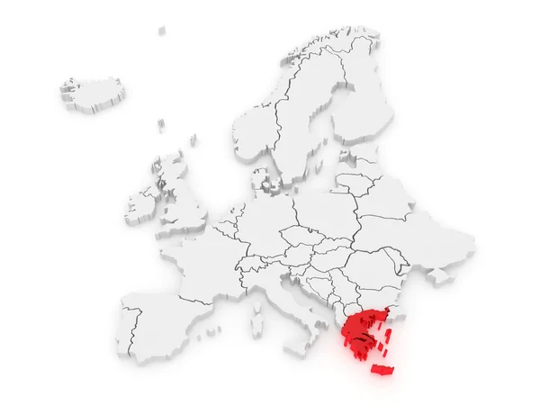Kaart van Europa en Griekenland. — Stockfoto