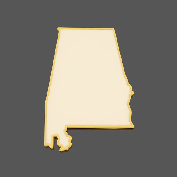 アラバマの 3次元地図。アメリカ合衆国. — ストック写真
