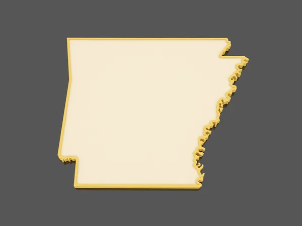 Three-dimensional map of Arkansas. USA. — Stock Photo, Image