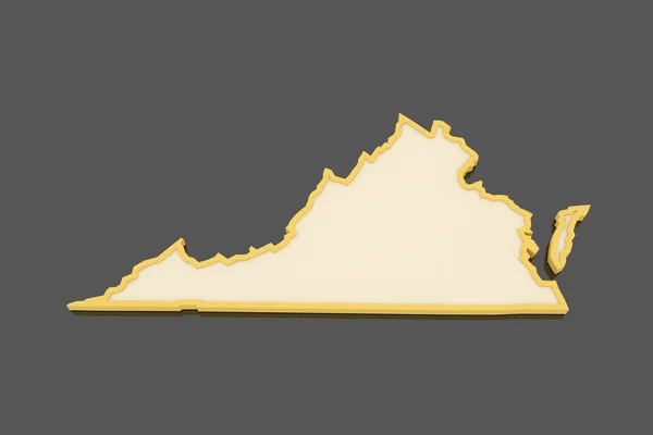 Three-dimensional map of Virginia. USA. — Stock Photo, Image