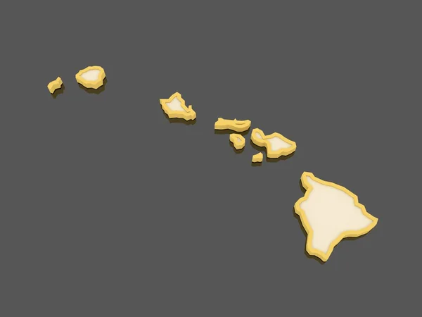 Mappa tridimensionale delle Hawaii. Stati Uniti . — Foto Stock