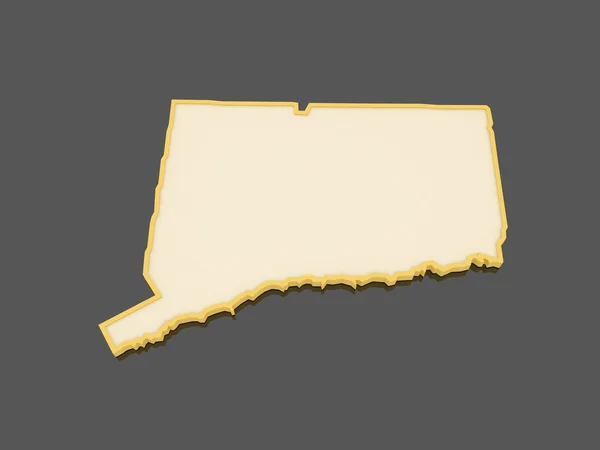 Three-dimensional map of Connecticut. USA. — Stock Photo, Image