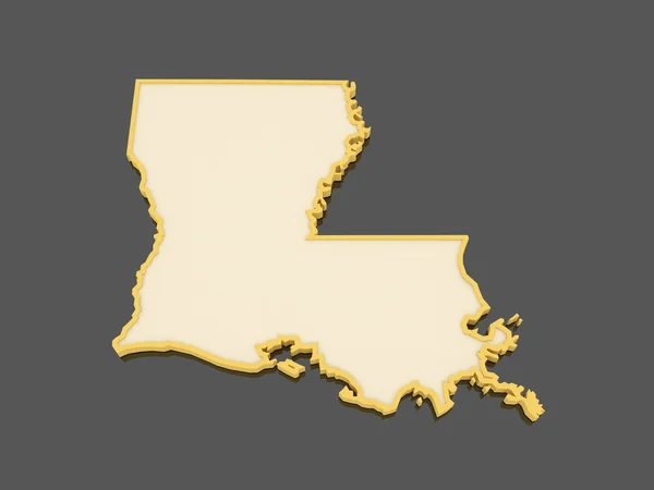 Dreidimensionale Karte von Louisiana. USA. — Stockfoto