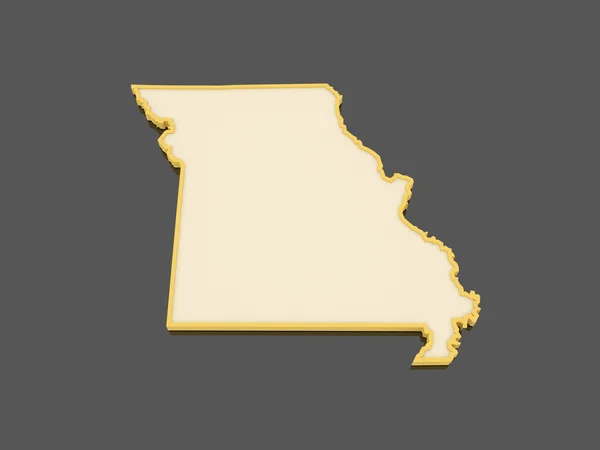 Missouri üç boyutlu Haritası. ABD. — Stok fotoğraf