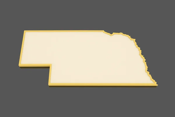 Three-dimensional map of Nebraska. USA. — Stock Photo, Image