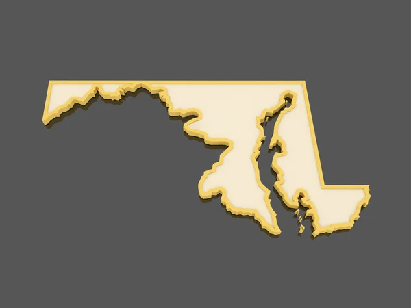 Mapa tridimensional de Maryland. Estados Unidos . —  Fotos de Stock